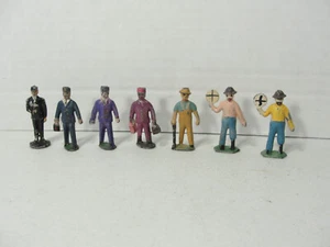 7 Vintage Lead People Figures - O Scale Train Diorama 1.5” - Picture 1 of 3