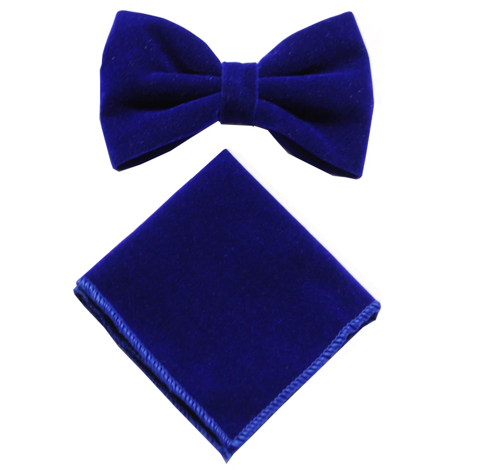 TERCIOPELO Sólido Nuevo Diseño Para Hombre Pajarita y Bolsillo Cuadrado Pañuelo Conjuntos Boda Foto 1 de 1