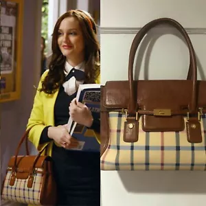 Gossip Girl Blair Waldorf Brooks Brothers Handtasche Schultasche rot marineblau kariert - Bild 1 von 12