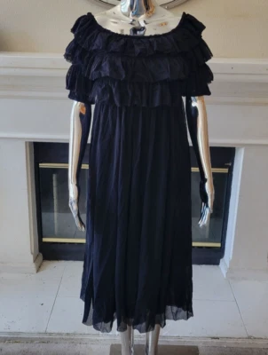 NEW Jean Paul Gaultier Soleil Off the Shoulder Black Midi Raven Dress Top NWT S - Image 1 of 4