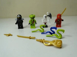 LEGO Ninjago Minifigures Misc Lot Kai Cole Lasha Weapons Snakes - Picture 1 of 6