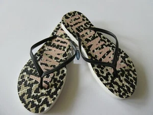 Old Navy Black Spotted Pink Lettering Beach Wear Flip Flop Various Sizes NWT - Picture 1 of 3