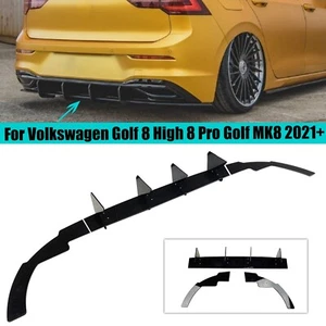 Gloss Black Rear Bumper Diffuser Spoiler For Volkswagen Golf 8 MK VIII Pro 2021+ - Picture 1 of 6