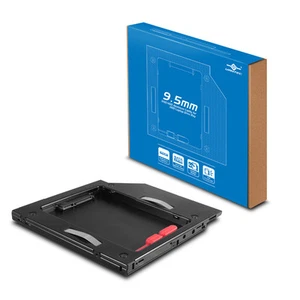 Caddy de aluminio Vantec SSD/HDD para bahía de unidades de computadora portátil ODD de 9,5 mm - Imagen 1 de 4