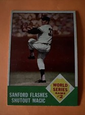 1963 Topps Baseball #143 World Series Game 2 NY Yankees-SF Giants Nice Color EX