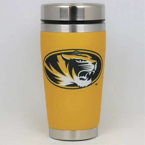 Missouri Tigers Mugzie NCAA Stainless Steel 16oz Travel Tumbler Coffee Mug Cup Cover