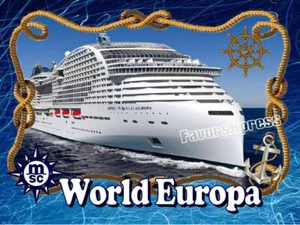 MSC WORLD EUROPA CRUCERO FOTO IMÁN 4 X 3 PULGADAS - Imagen 1 de 1