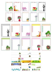 Planner, bullet journal, diary, scrapbooking stickers with garden plant theme - Picture 1 of 5