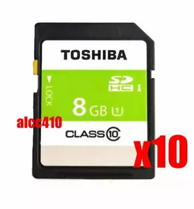 10x Toshiba 8GB SD SDHC Class 10 Memory Card Bulk Package Lot of 10pcs AU - Picture 1 of 1