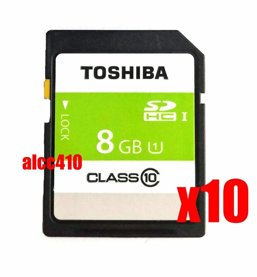 10x Toshiba 8GB SD SDHC Class 10 Memory Card Bulk Package Lot of 10pcs AU - Image 1 of 1