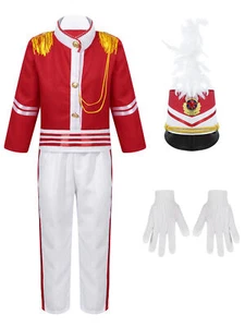 Boys Girls Drum Majors Costume Kids Marching Band Uniform Cosplay Party Outfits - Picture 1 of 95