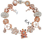 Pandora Silver Charm Bracelet Love Crystal Themed European Charms.
