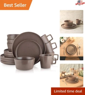 Juego de vajilla posmoderno para 4 con diseño moteado - Elegancia contemporánea Foto 1 de 4