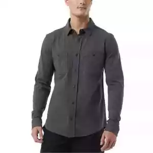 Fantastica camicia da uomo 32 gradi a maniche lunghe con bottoni, grigia, taglia L - Foto 1 di 2