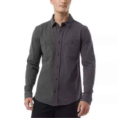32 Degrees Cool Men's Long Sleeve Button-Up Shirt, Gray, Size L - Image 1 of 2
