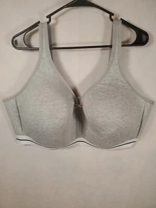 Women Gray Cacique Sports Bra 46DDD Lightly Lined Wireless - Picture 1 of 14