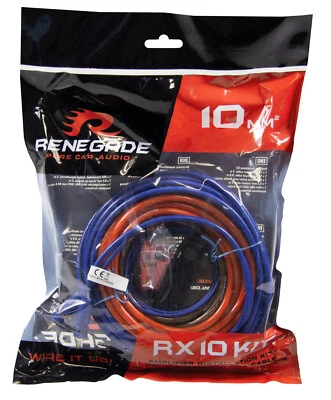 Renegade RX10Kit 10mm² Anschlusskit Verstärker Kabelset Anschlussset Auto 10qmm