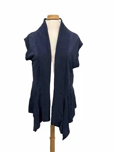 Neu mit Etikett $ 119 Tommy Bahama Lea offene Wasserfall Wickelweste Flügelärmel blau L - Bild 1 von 5