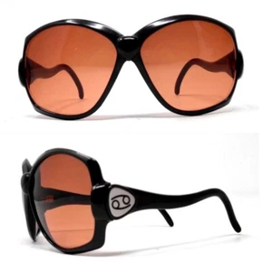 1970’s French Oversized Black Sunglasses, Thick Framed Oversized Frames - Picture 1 of 5