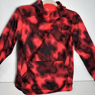 Sudadera con Capucha Under Armour Estampada de Vellón Armour para Niños, Beta/Negro Naranja Neón, Grande Foto 1 de 4