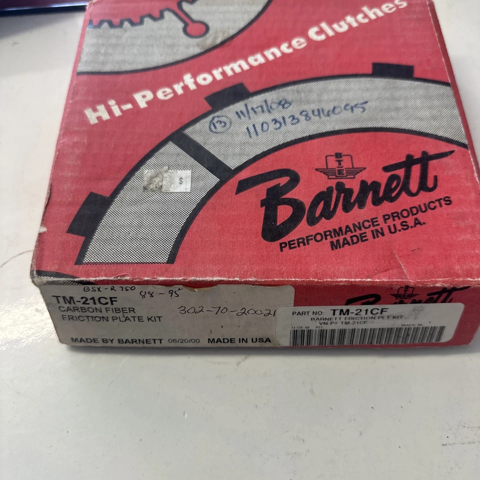 Kit de placa de fricción de fibra de carbono Barnett suz GSX-R 750 88-95 Tm-21cf 302-70-20021 Foto 1 de 3
