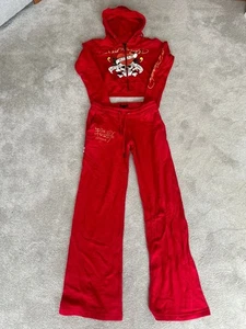 Ed Hardy Women's Tracksuit Red~Size Small - Picture 1 of 5