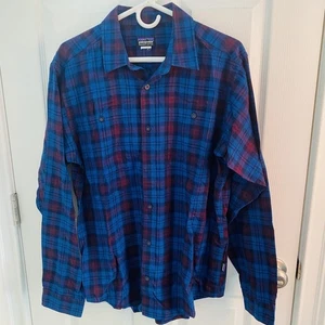 Camisa Patagonia Para Hombre Grande A Cuadros Abotonada Algodón Orgánico Exterior Botón Roto - Imagen 1 de 7