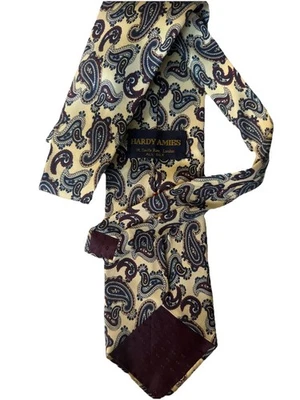 Hardy Amies Seville Row London Men’s Necktie Tie 100% Silk Paisley 57x4 UK Party - Image 1 of 4