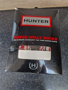 HUNTER FLEECE WELLY SOCKS (UK 3-5) Original Brit Cuff Dark Navy. - Picture 1 of 4