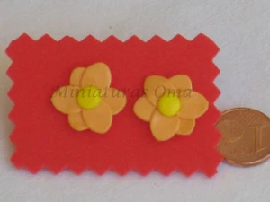 Pendientes de margaritas naranja claro fimo ARTESANIA - Imagen 1 de 1