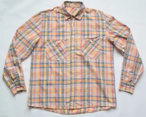 Vintage Yellow Plaid Work Shirt Size 5 = L / 17” Collar - Picture 1 of 11