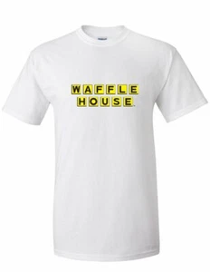 WAFFLE HOUSE Vintage logo Tee Shirt FUNNY Cool Food White Cotton T-shirt - Picture 1 of 3