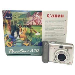 Canon PowerShot A70 3.2MP Digitalkamera Silber Originalverpackt für Ersatzteile oder Display - Bild 1 von 8