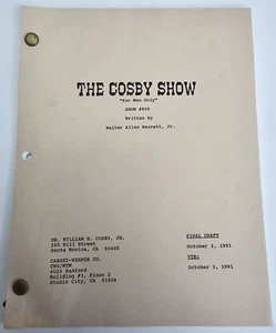 THE COSBY SHOW / Walter Allen Bennet Jr. 1991 TV Script "For Men Only" - Picture 1 of 11