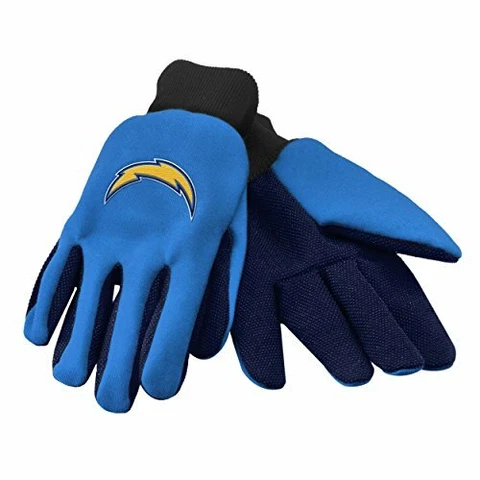 FOCO NFL Los Angeles Chargers Embroidered Utility Gloves Pr. One Size Fits Most Cover