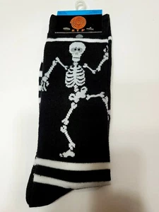 HYP Blanco y Negro Halloween Día de los Muertos Esqueleto Calcetines Hasta la Rodilla - Imagen 1 de 6