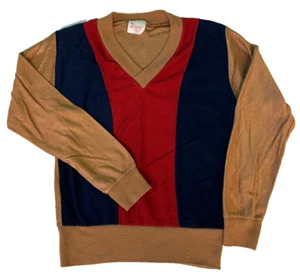 Collegiate Boys Kids Small 8/10 Shirt Made USA 1970's Gold Blue Red-C7 - Picture 1 of 12
