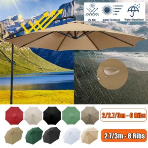 Large Waterproof Umbrella Replacement Canopy 6/8 Ribs Outdoor Parasol Top Cover - Picture 1 of 169