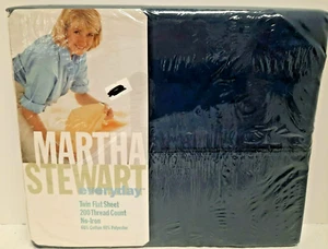 Hoja plana doble Martha Stewart 200 hilos azul marino - Imagen 1 de 2