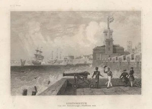 c1850 Portsmouth Inglaterra Reino Unido Gran Bretaña vista de grabado en acero - Imagen 1 de 1