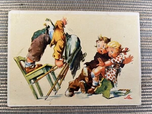 Salac Kunst Kinder werden vom Herbstfotografen fotografiert Tschechische Postkarte - Bild 1 von 2
