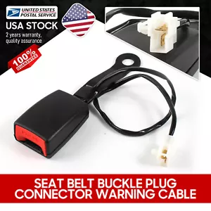 1PC Black 7/8" Car Front Seat Belt Buckle Socket Plug Connector w/ Warning Cable - Picture 1 of 10