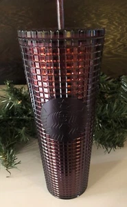 Starbucks Tumbler Plum Berry Grid Christmas Holiday 2020 Cold Cup Venti Straw - Picture 1 of 5