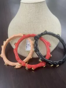 NWT Kara Ross Three Piece Multicolor Coral Bangle Set - Picture 1 of 5