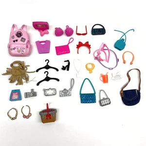 BARBIE Or Fits FASHION DOLL Lot of 30 Accessories Purses Bag Shoes *READ* - Picture 1 of 13