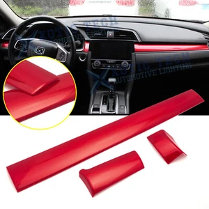 3Pcs Center Dash Dashboard Panel Trim Cover Sticker For Honda Civic 2016-2021 - Bild 1 von 10