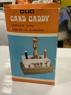 Vintage 1974 Emson Inc DUO Playing Card Game Caddy Hong Kong NEW Poker - Image 1 of 4