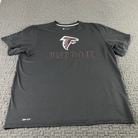 Atlanta Falcons Nike Shirt Mens 2XL Black Dri-Fit Performance Short Sleeve NFL Cover