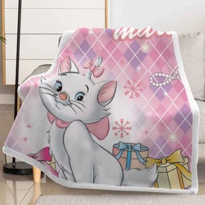 Great Proud White Cat Is Smiling 3D Warm Plush Fleece Blanket Picnic Sofa Couch - Foto 1 di 6