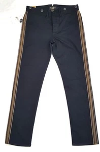 Pantalón elástico negro RRL doble RL Ralph Lauren con esmoquin lateral metálico talla 25 - Imagen 1 de 2